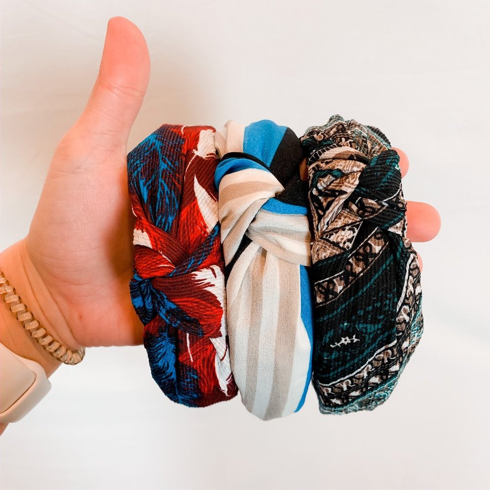 Three Printed Knot Headbands